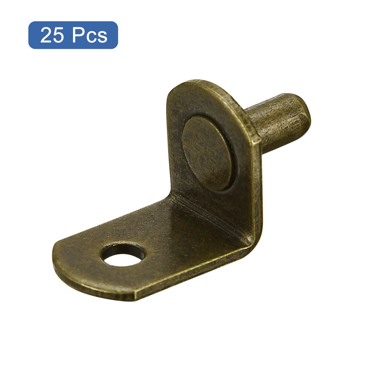 25pcs Shelf Support Pegs 5mm(1/5") L-Shaped Bracket Pegs Shelf Pin Bronze Tone gallery