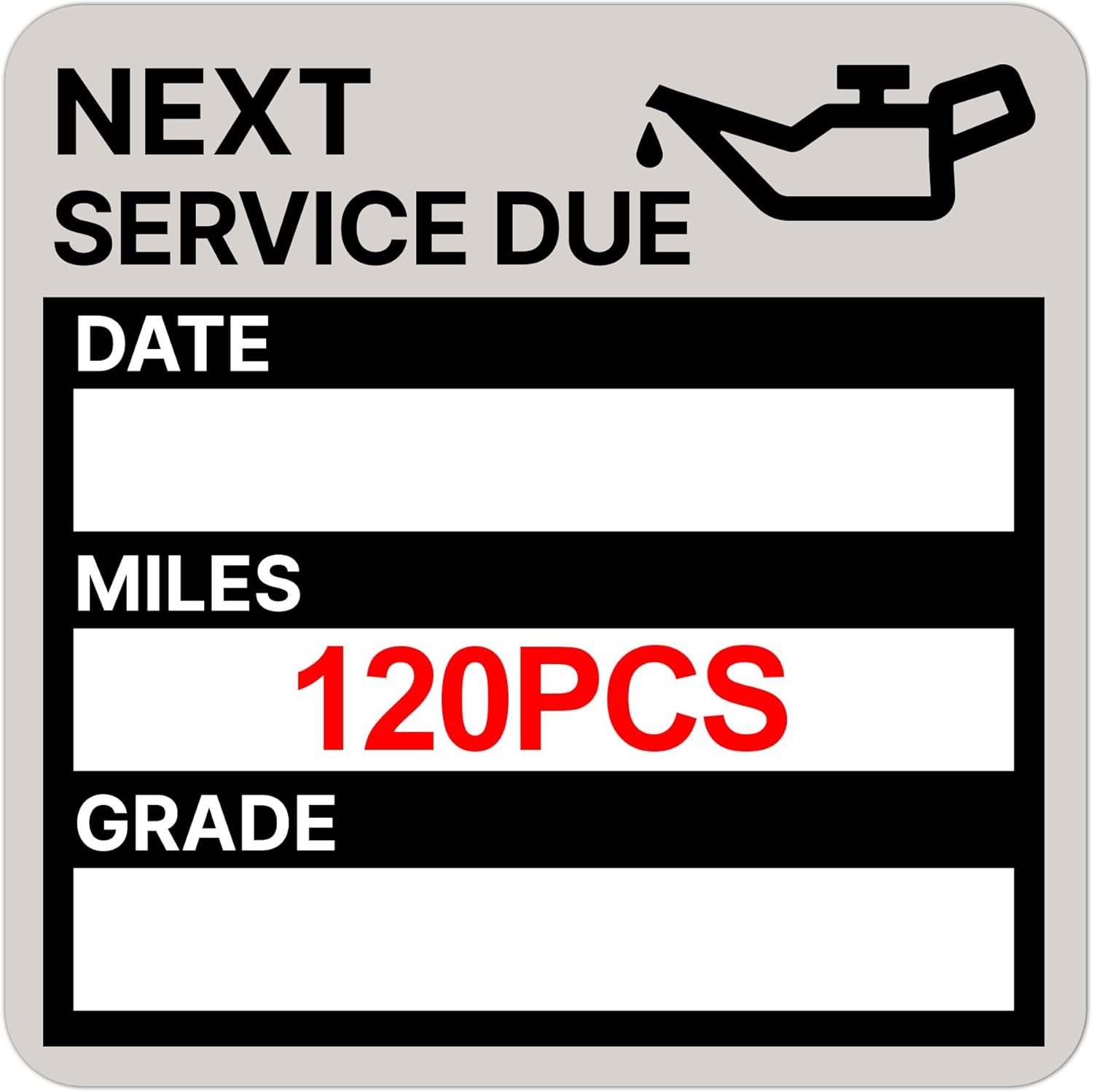 for Oil Change Sticker Static Cling, Clear Stickers 120 Pcs 2”x 2” Next Serv gallery