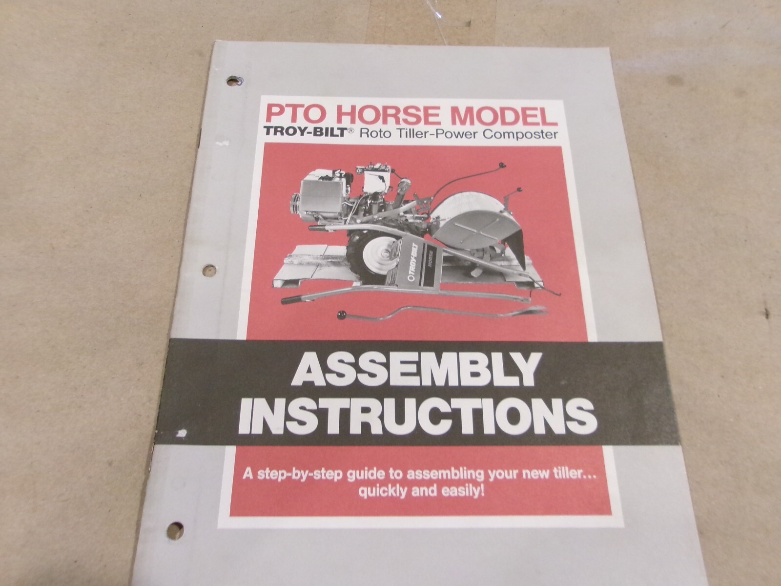 TROY-BILT ROTO TILLER-POWER COMPOSTER PTO HORSE MODEL ASSEMBLY INSTRUCTIONS gallery