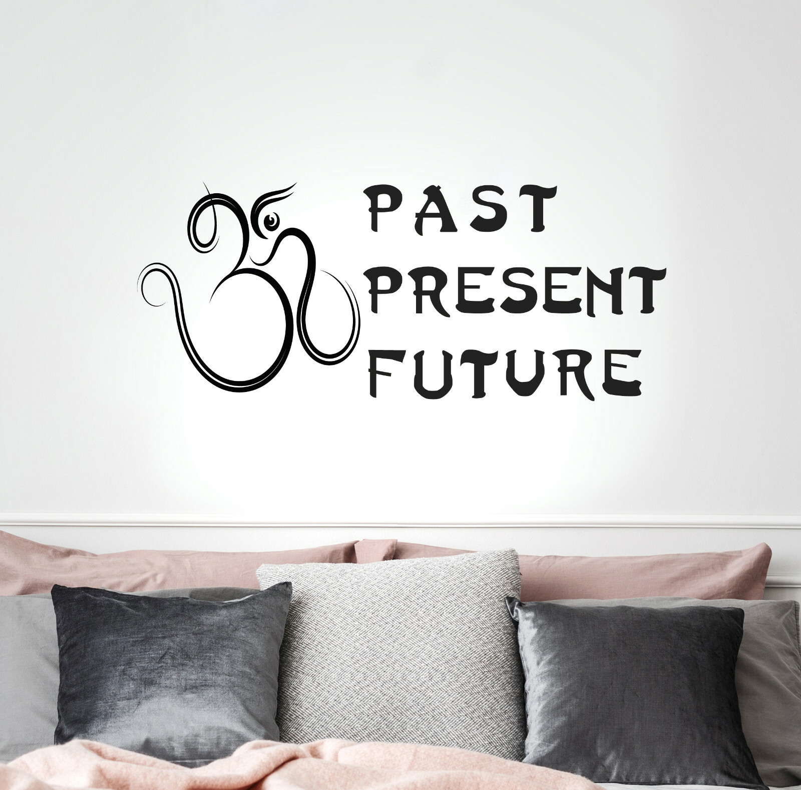 Vinyl Wall Decal Om Buddha Past Present Future Stickers 35 in x 15 in gz251 gallery