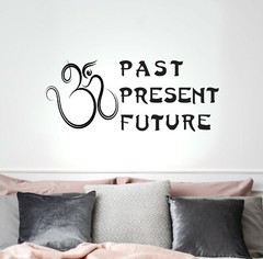 Vinyl Wall Decal Om Buddha Past Present Future Stickers 35 in x 15 in gz251