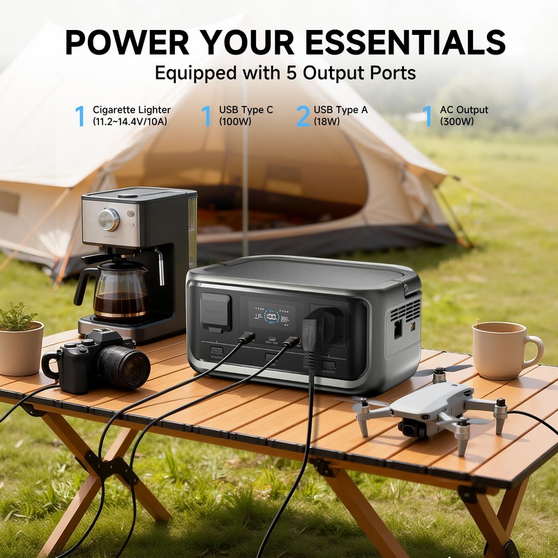 ALLPOWERS VOLIX P300 Portable Power Station 300W 256Wh LiFePO4 Solar Generator gallery