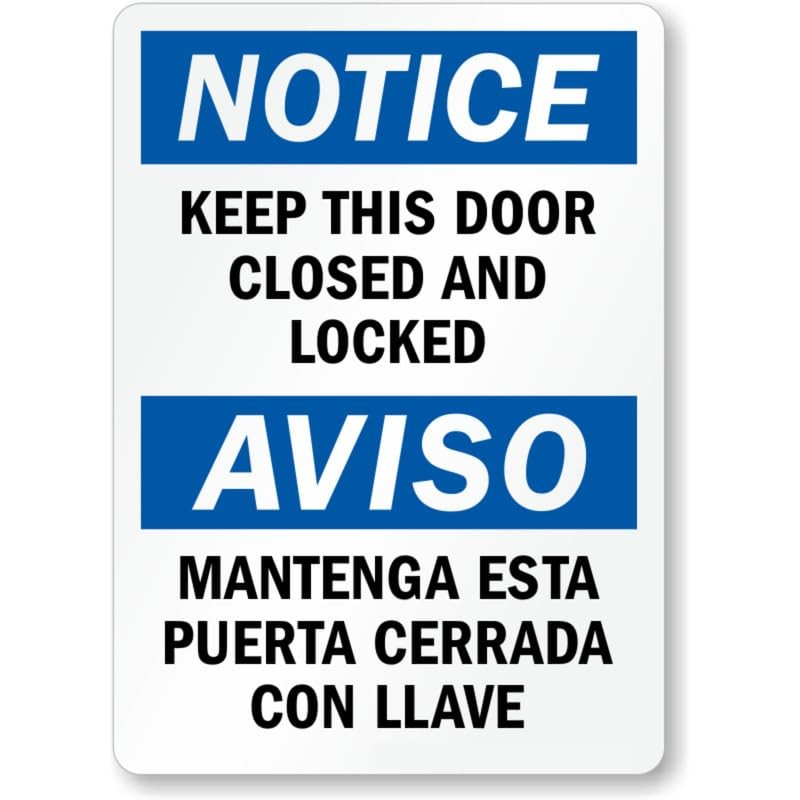 Keep Door Closed Locked Aluminum Weatherproof Sign c00123 gallery