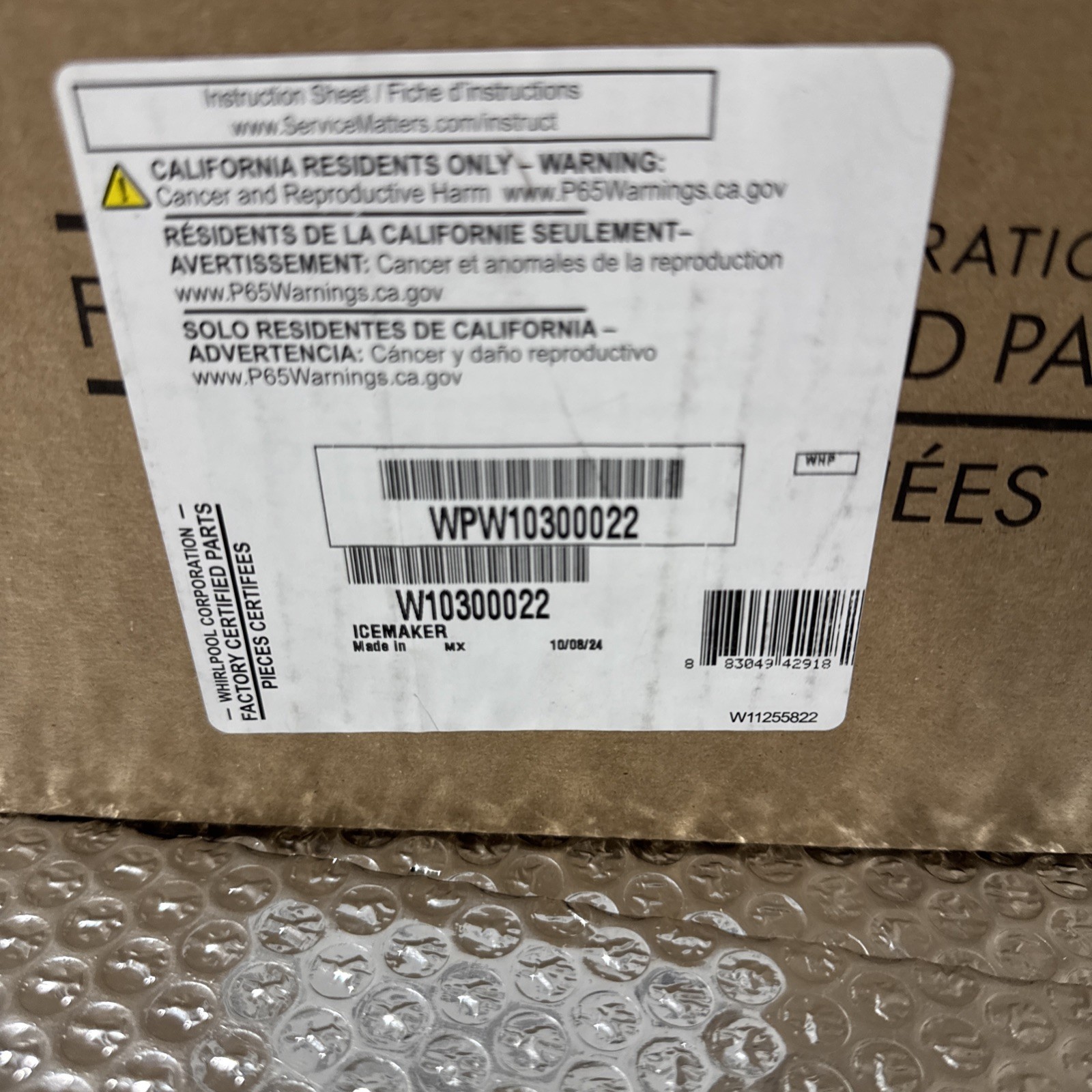 Whirlpool Refrigerator Ice Maker Assembly WPW10300022 gallery