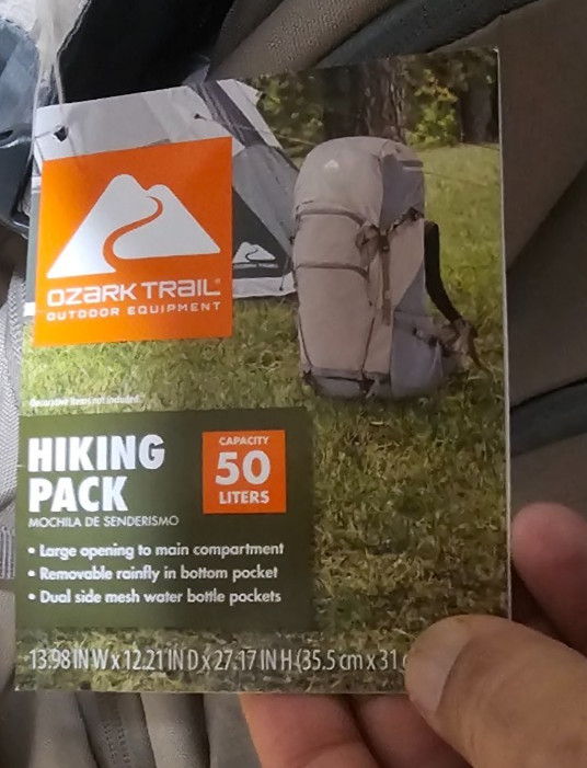 NEW Ozark Trail 50L Hiking Backpack with Adjustable Compression Straps, Tan 3