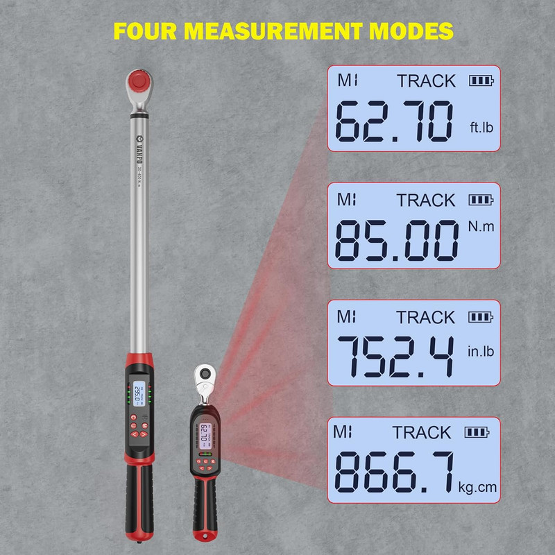 Digital Torque Wrench Set, 2Pcs 3/8" (3.1-62.7Ft.Lb/4.2-85Nm) & 1/2" (14.7-295Ft gallery