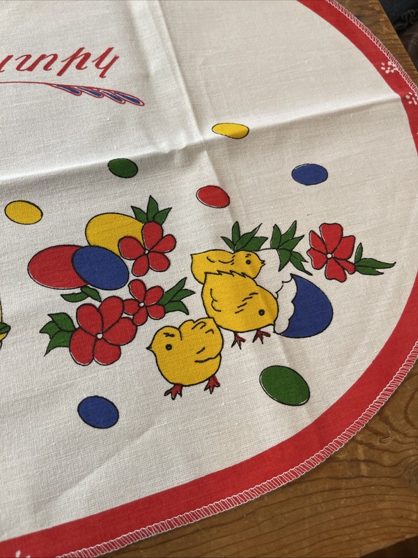 Oval Primary Color Easter Egg & Chicks Table Runner Armenian Words 24.75” X 13” gallery