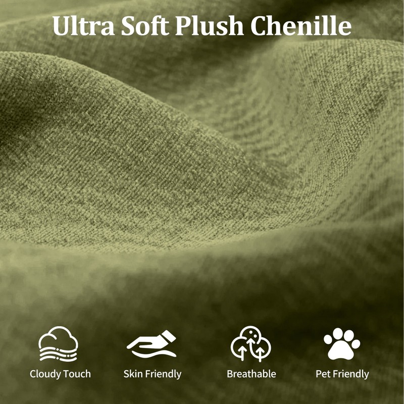 Chenille Convertible Sleeper Sofa Bed with Removable Pillows for Living Room gallery