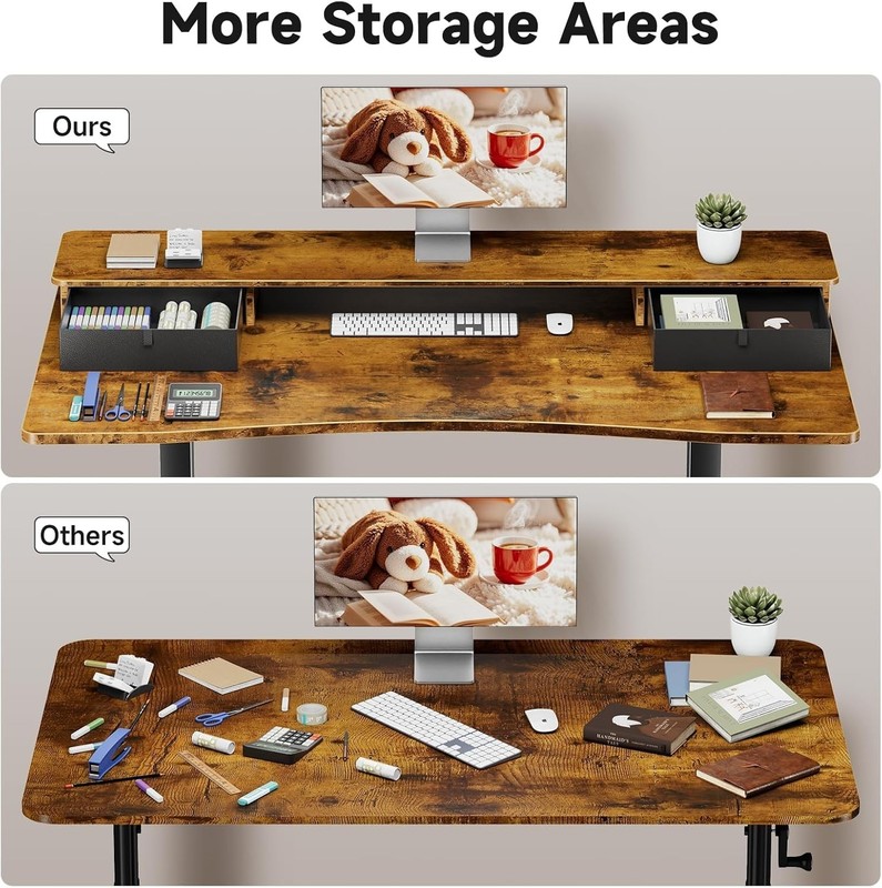 Standing Desk with Storage Drawers Adjustable Height Computer Table Ergonomic gallery