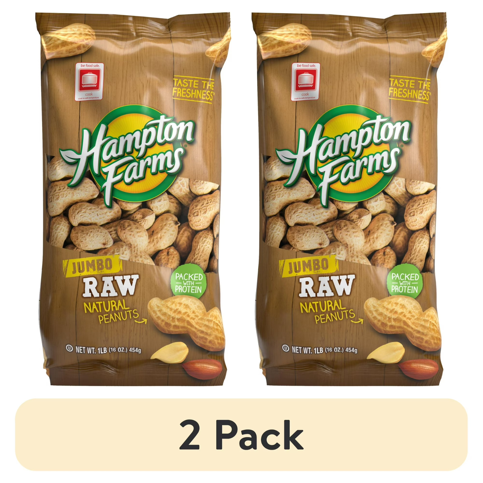 (2 pack) Hampton Farms Raw In-Shell Peanut Bag, 16 oz gallery