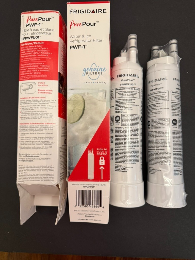Frigidaire PWF-1 Water Filter TWO PACK PurePour FPPWFU01 Sealed OEM FREE SHIP gallery
