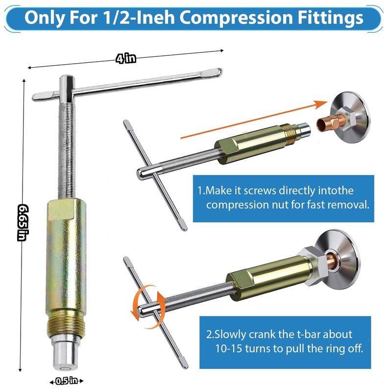 Plumbing Tools, Angle Stop Removal Tool with compression sleeve puller tool 1... gallery