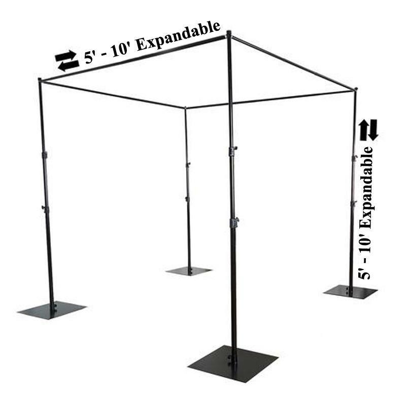 10ft x 10ft Black Adjustable BACKDROP STAND KIT Photo Background Decorations gallery
