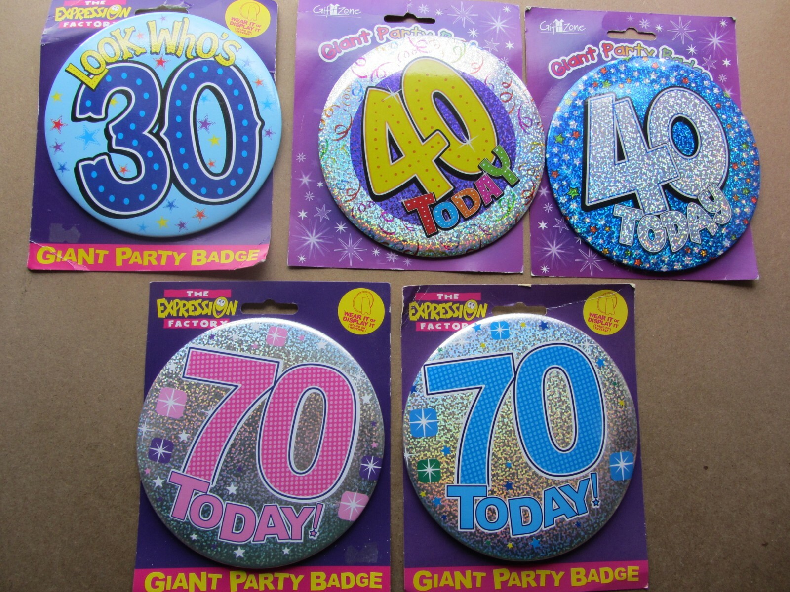 Birthday Badges. Multiple Ages. Multiple sizes. Select one badge. gallery
