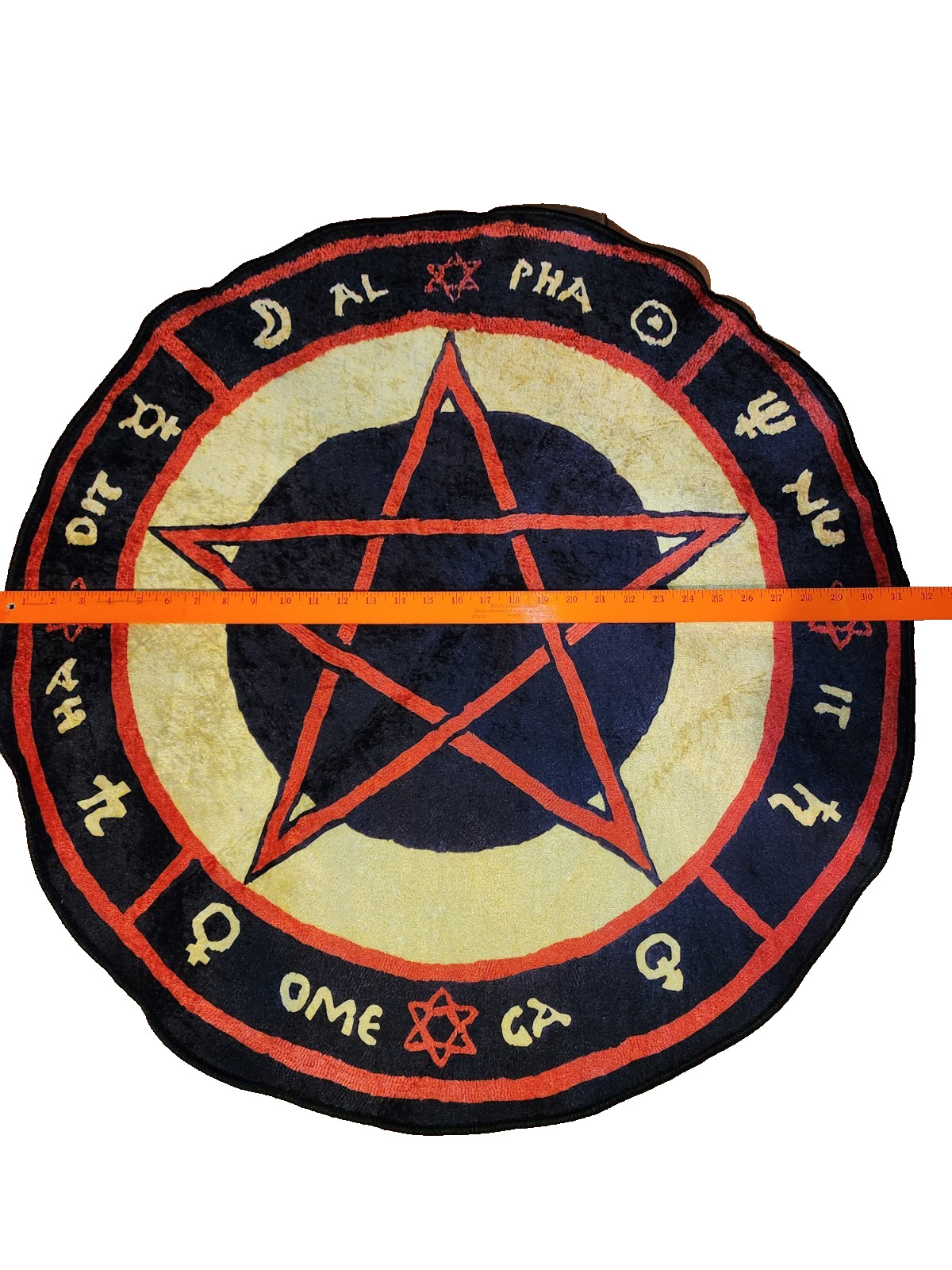 The Love Witch Patterned Rug, Astrology Rug, Room Decor, Red Pentagram gallery