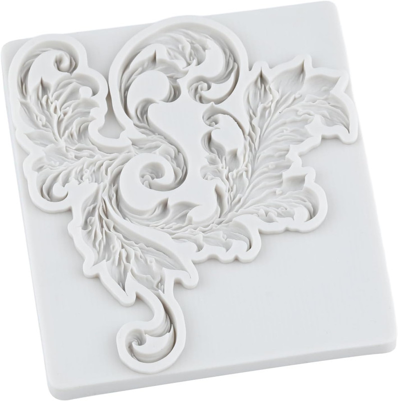 Baroque Style Curlicues Scroll Emboss Polymer Clay Molds Baroque Scroll Lace Sil gallery