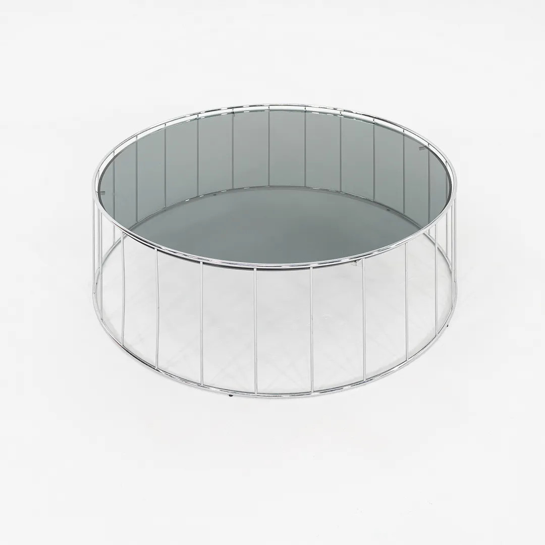 2020s Rodolfo Dordoni for Minotti Caulfield Glass Coffee Table w/ Chrome Frame gallery