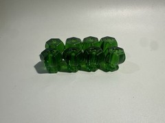 Large Emerald Green Glass Cabinet Knobs Lot Of 8 1.125 In Depression Style
