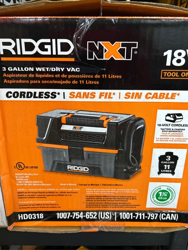 3 Gallon 18-Volt Cordless Handheld NXT Wet/Dry Shop Vacuum (Tool Only) with Filt gallery