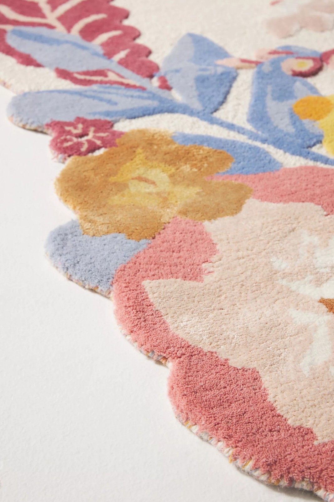 Jardin Floral Pink High & Low Pile Modern Hand-Tufted 100% Wool Area Rug Carpet gallery