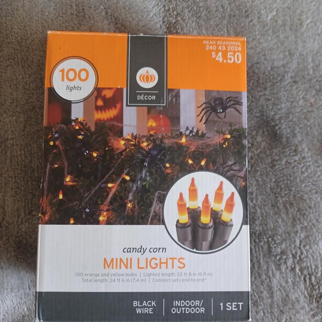 2016 Target Decor 24 FT Black Wire CandyCorn Indoor/Outdoor 100 CT Mini Lights gallery