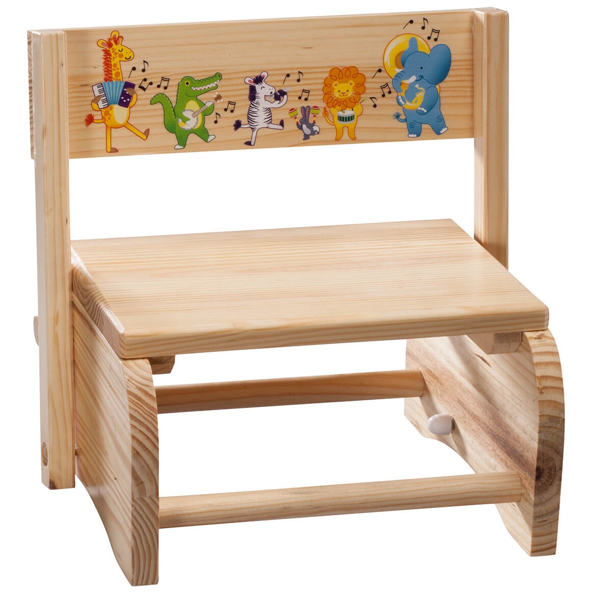 Fox Valley Traders 2-in-1 Children's Step Stool and Chair, Musical Animals Desig gallery