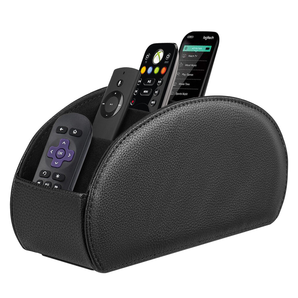 [5 Compartments] Black Remote Control Holder TV Remote Caddy Desktop Organizer gallery