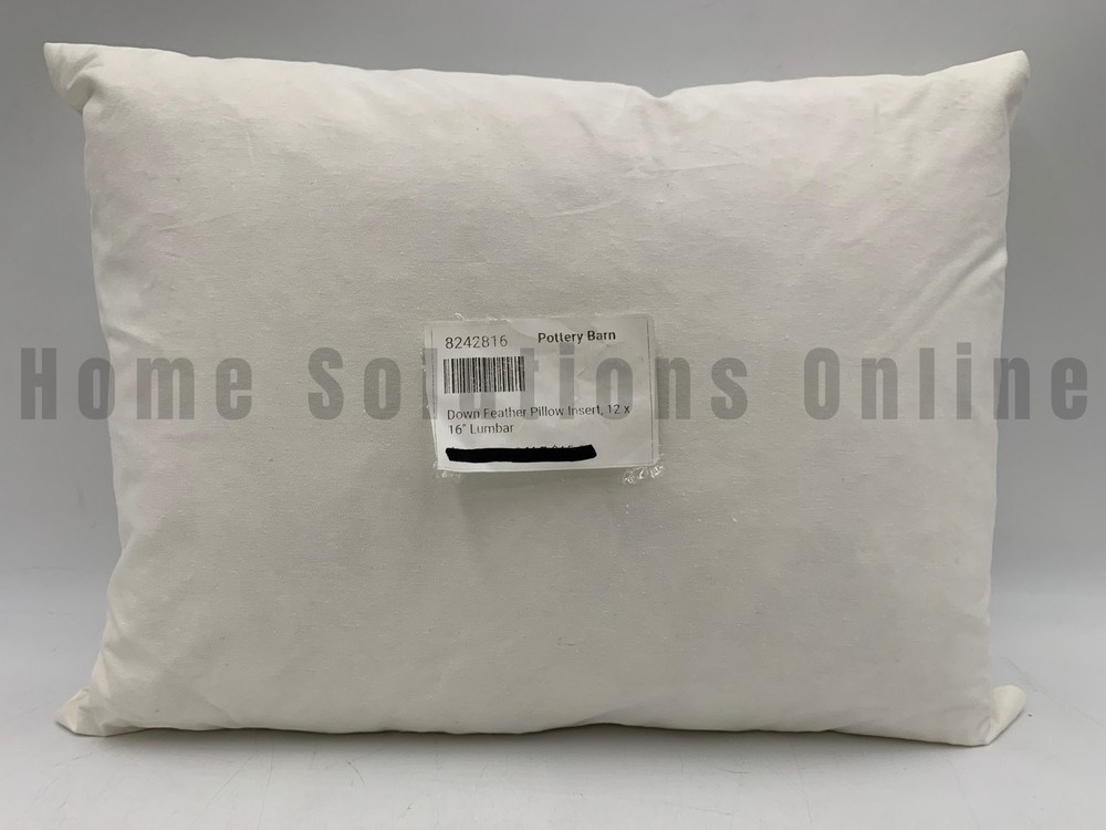 Pottery Barn 200 Thread Count Down Feather Lumbar Pillow Insert 12" x 16" #U4018