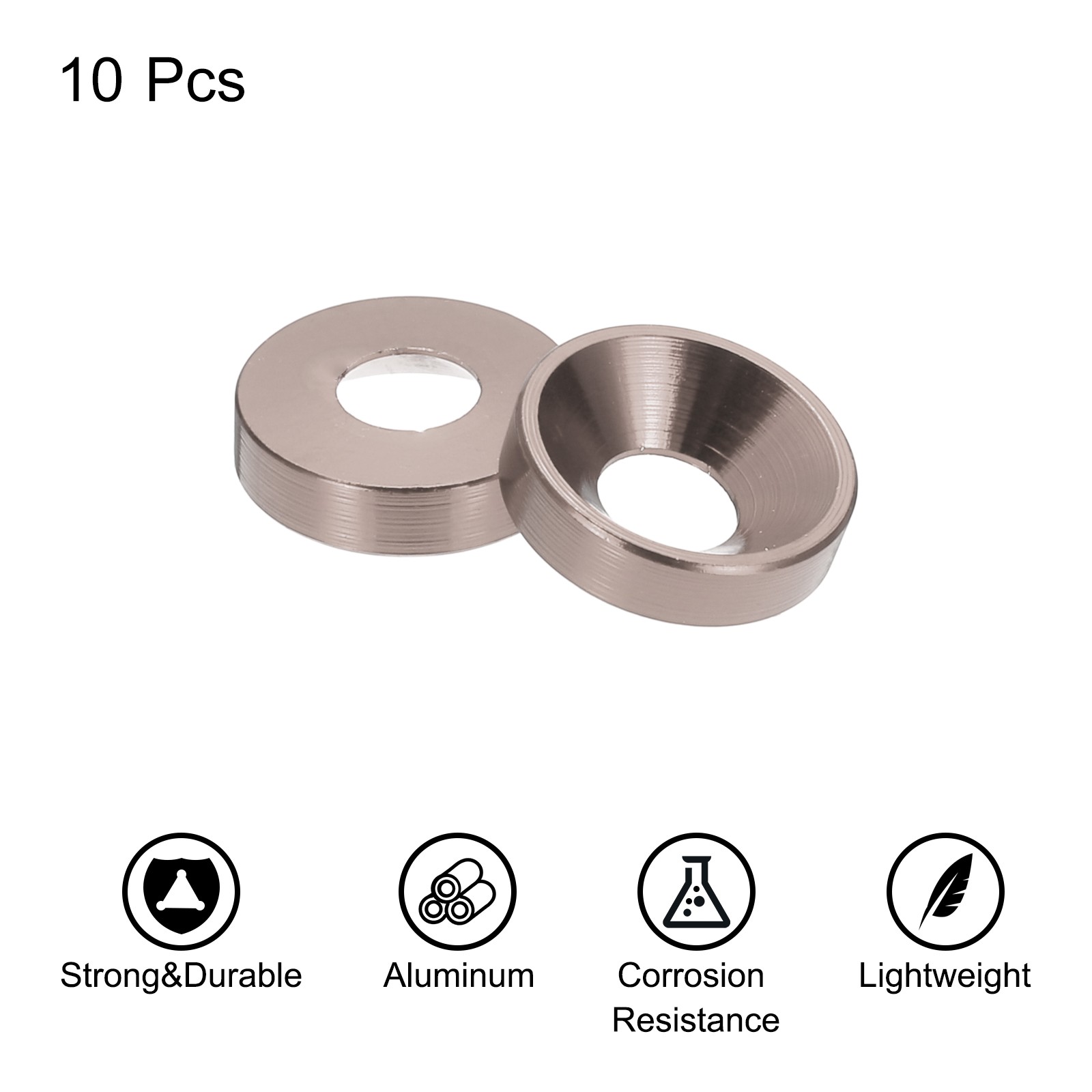 10pcs M4 Counterbore Washers, 10mm/0.39inch Aluminum Alloy for RC, Grey gallery