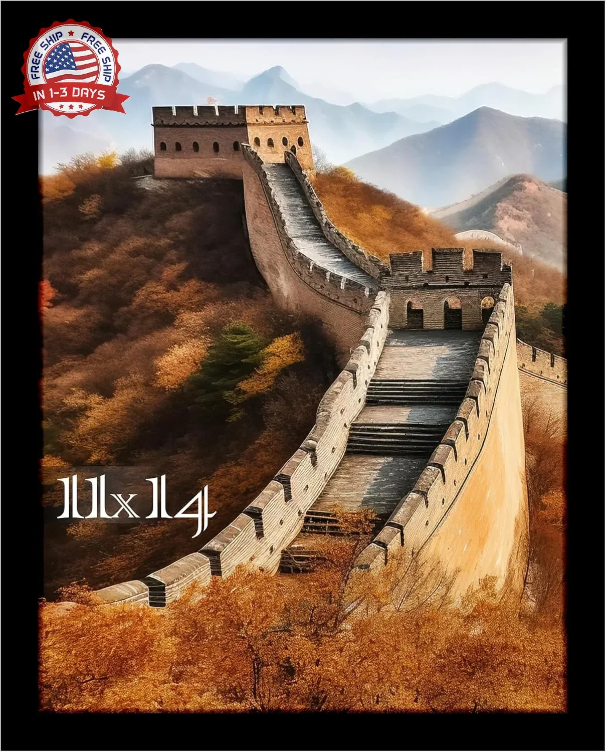 11x14 Picture Frame Black Engineered Wood Shatterproof Panel for Wall Display gallery