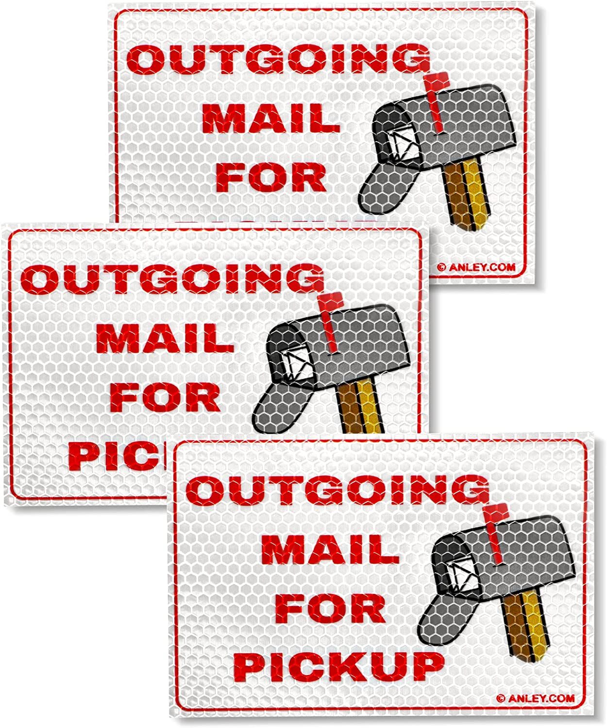 Anley Reflective Outgoing Mail for Pickup Magnet Sign 4x6 In (3 Pack) gallery