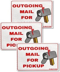 Anley Reflective Outgoing Mail for Pickup Magnet Sign 4×6 In (3 Pack)