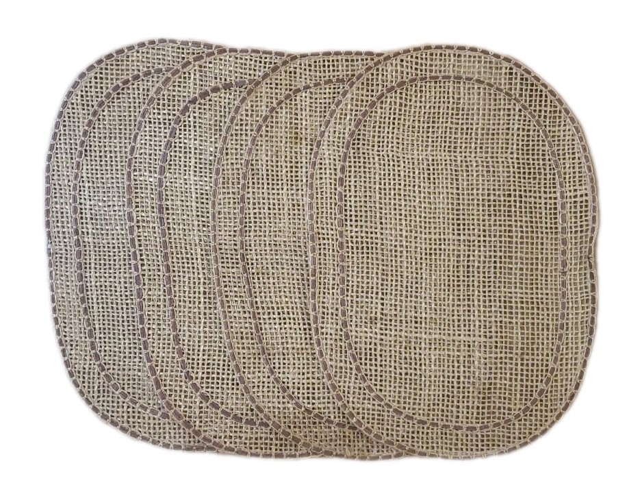 Wicker Rattan Oval Shaped Placemats Beige Natural Color Lot Of 4 gallery