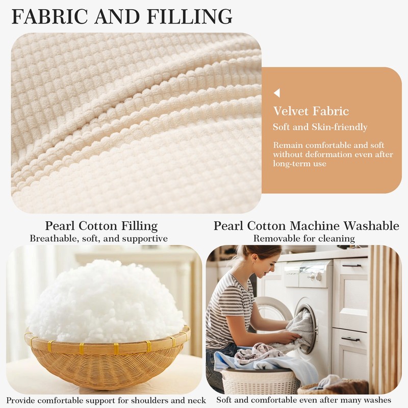 Headboard Pillow for Dorm Bed Overstuffed Backrest Cushion w/Side Pocket 39"-79" gallery