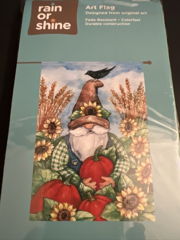 NEW - Spring/ Summer / Fall - Sunflowers - Gnome - House Flag - Large 28x40 gallery
