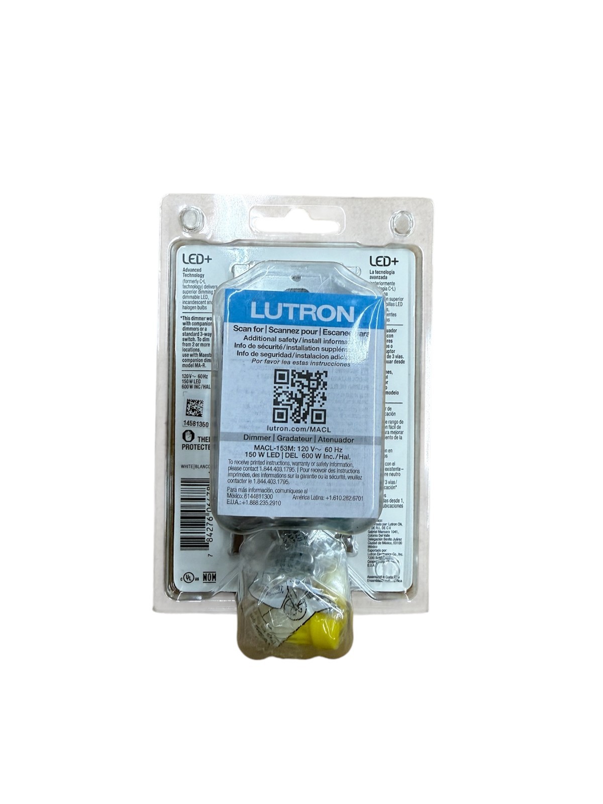 Lutron Maestro Dimmer Switch MACL-153MLH-WH LED Multi-Location White Single gallery