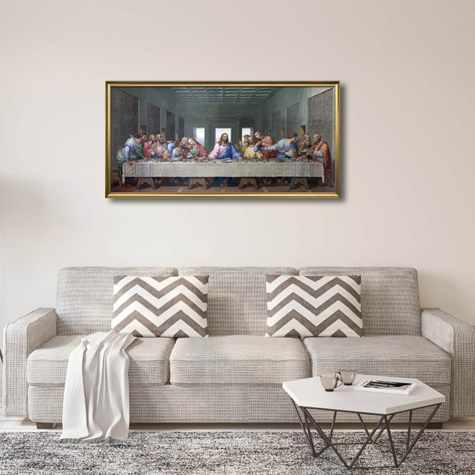 Framed Canvas Prints the Last Supper by Leonardo Da Vinci Classic Jesus Art gallery