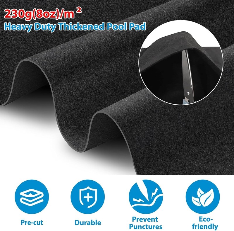 Extra Thick Pool Liner Pad 18'x9' Rectangle gallery