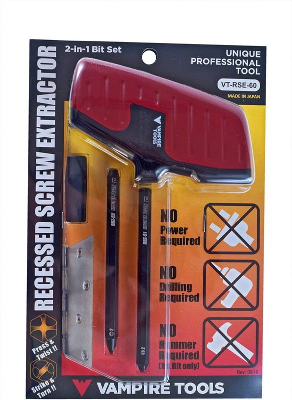 VamPLIER Stripped Screw Extractor For Counter Sunk Screws, 2-in-1 Bit Set gallery