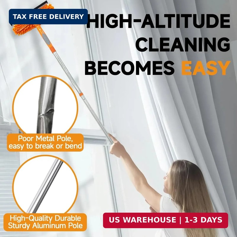 67" Squeegee Window Cleaner 2 in 1 Rotatable Window Cleaning Tool Kit with Exten gallery
