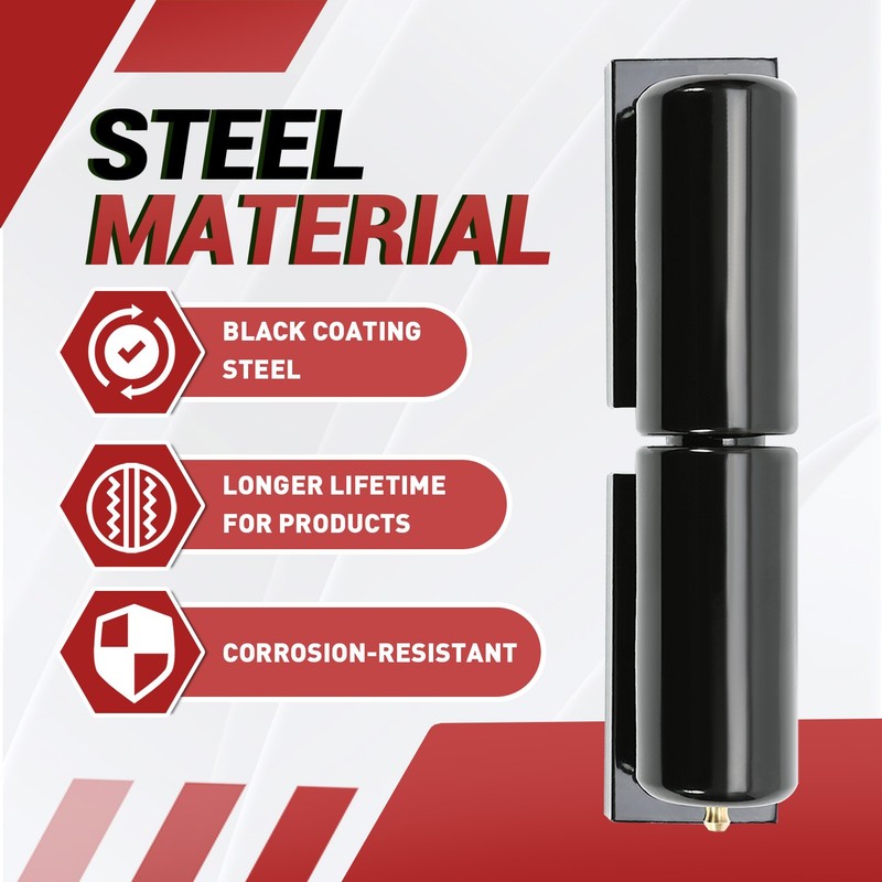 7" Barrel Hinge | Gloss BLK | Heavy Duty Pair Weld on Metal Gates Doors | 4 Pack gallery