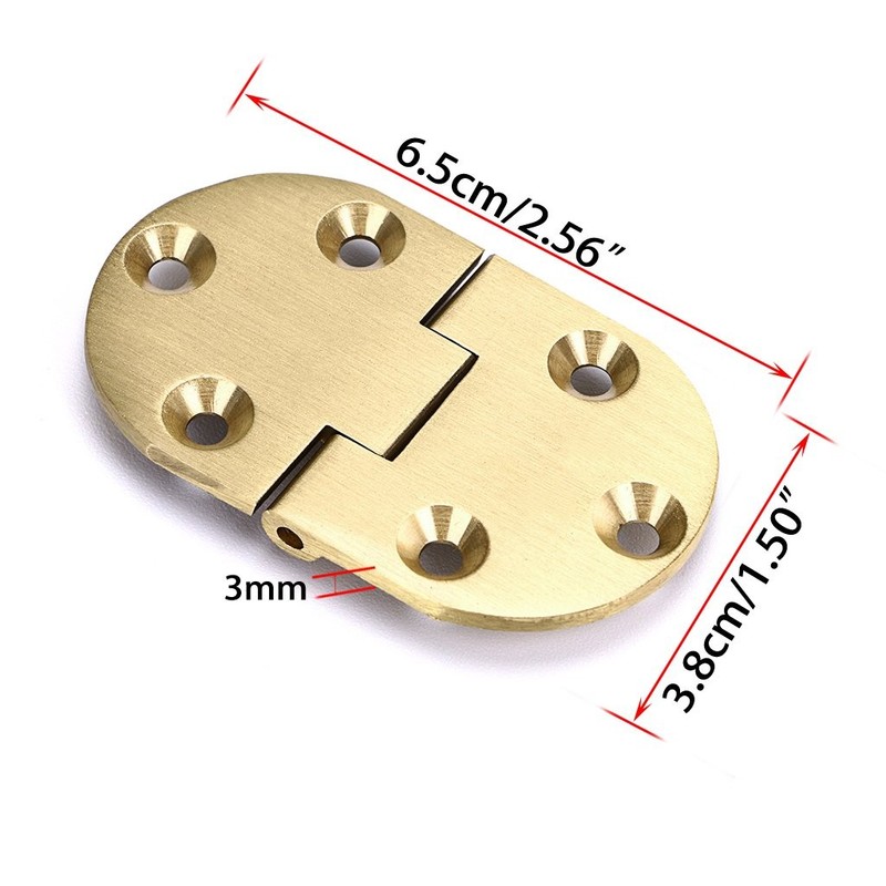 2 Pack 90 Degree Flip Top Hinges Solid Brass For Folding Tables 55Lb Capacity gallery