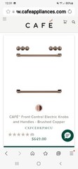 Café Front Control Electric Knobs & Handle Set – Brushed Copper