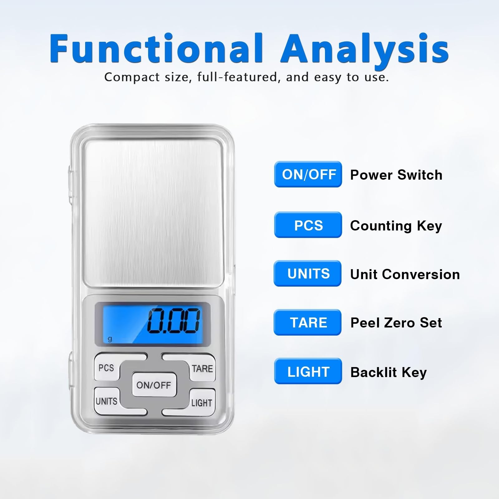 2pcs High Accuracy Mini Electronic Digital Pocket Scale Jewelry Weighing Bala... gallery