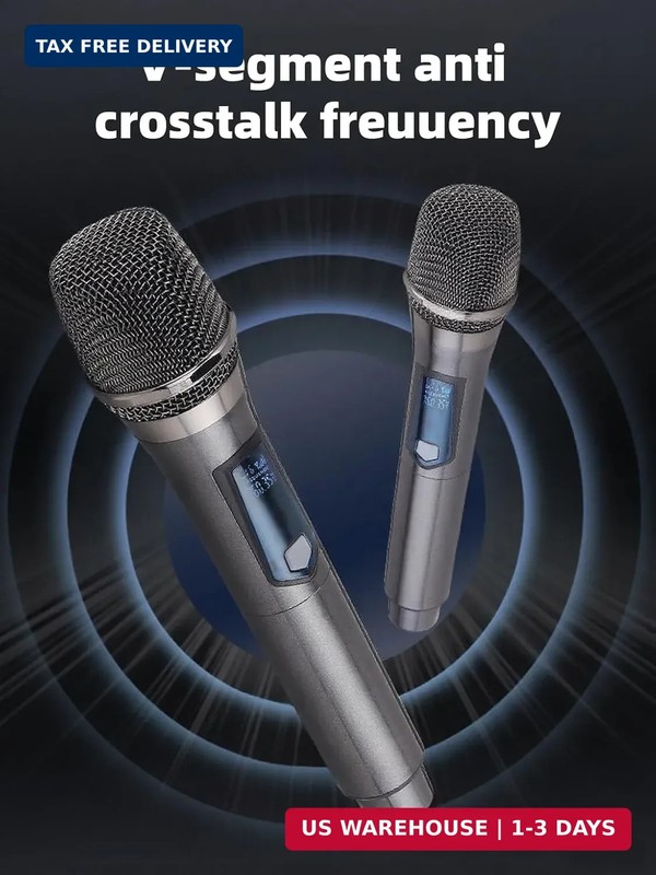 Wireless Microphone, Rechargeable Fixed Frequency Wireless Dual Microphone,Handh gallery