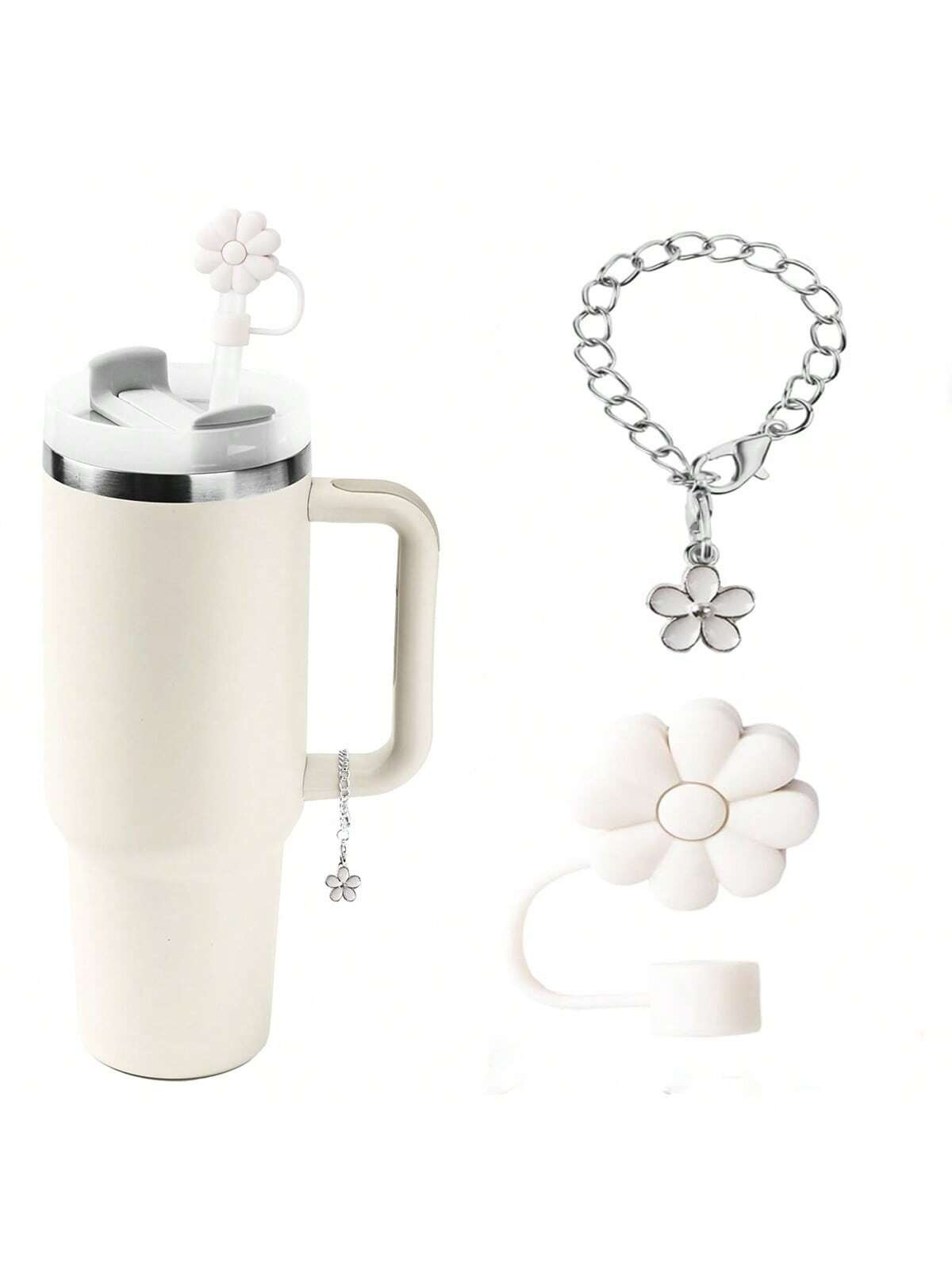1 Set (2Pcs) 10Mm Cute Flower Shape Silicone Straw Caps, Flower Cup Decoration gallery