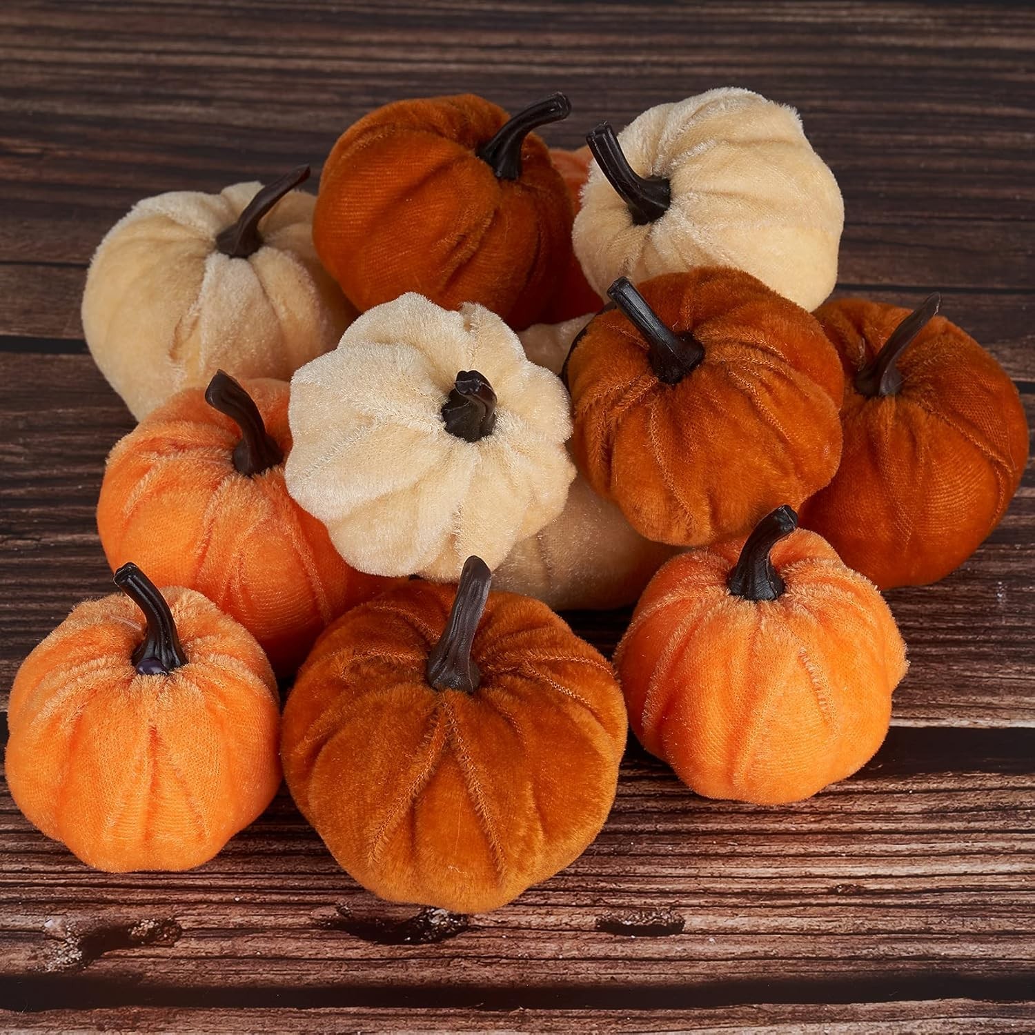 Pumpkin Decor 12pcs Artificial Fake Faux Velvet Foam Fabric Pumpkins Decorati... gallery