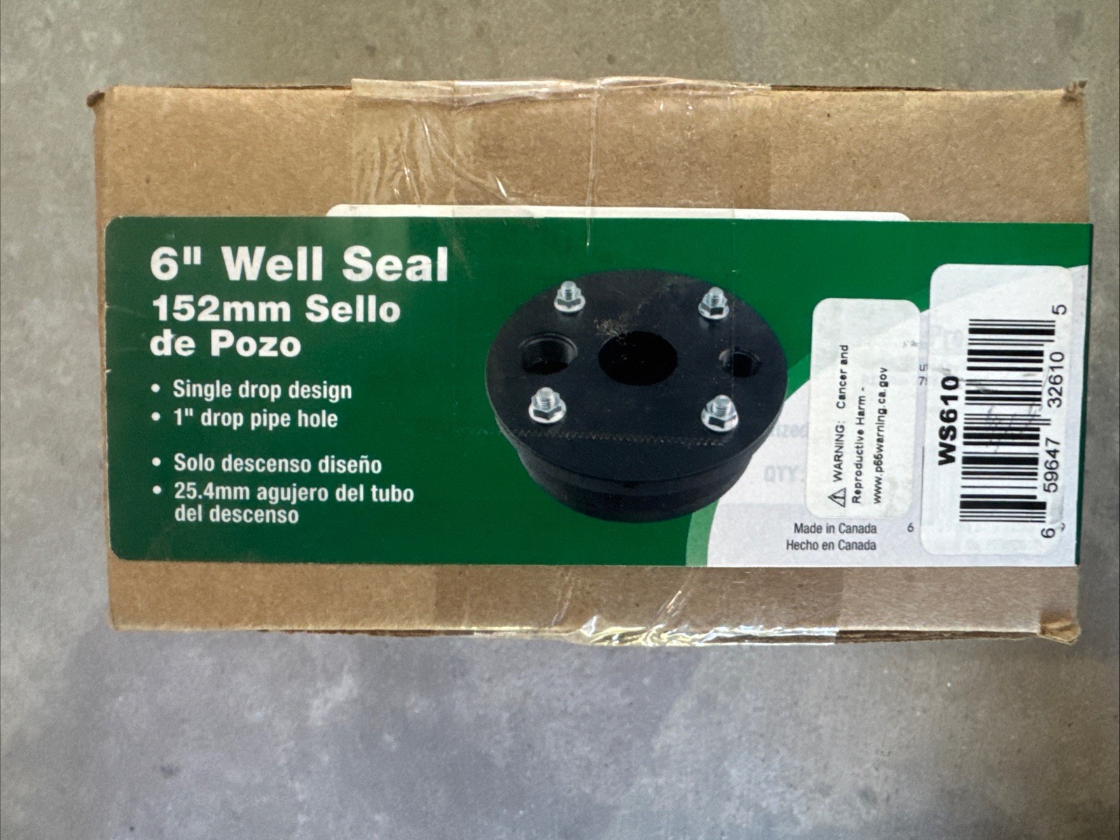 Water Source 6 in. Well Seal Single Drop 1 in. Pipe Thermoplastic Rubber Packer gallery
