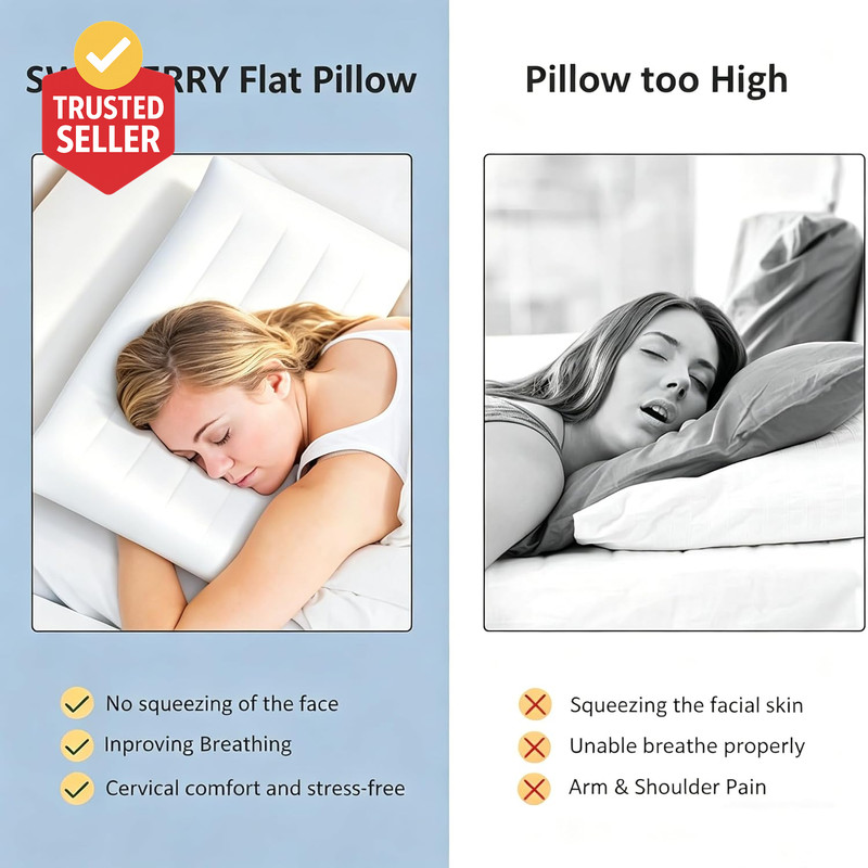 Flat Pillows for Sleeping Thin, 7D High Support 2.5 Inch Height Ultra Thin Pillo gallery