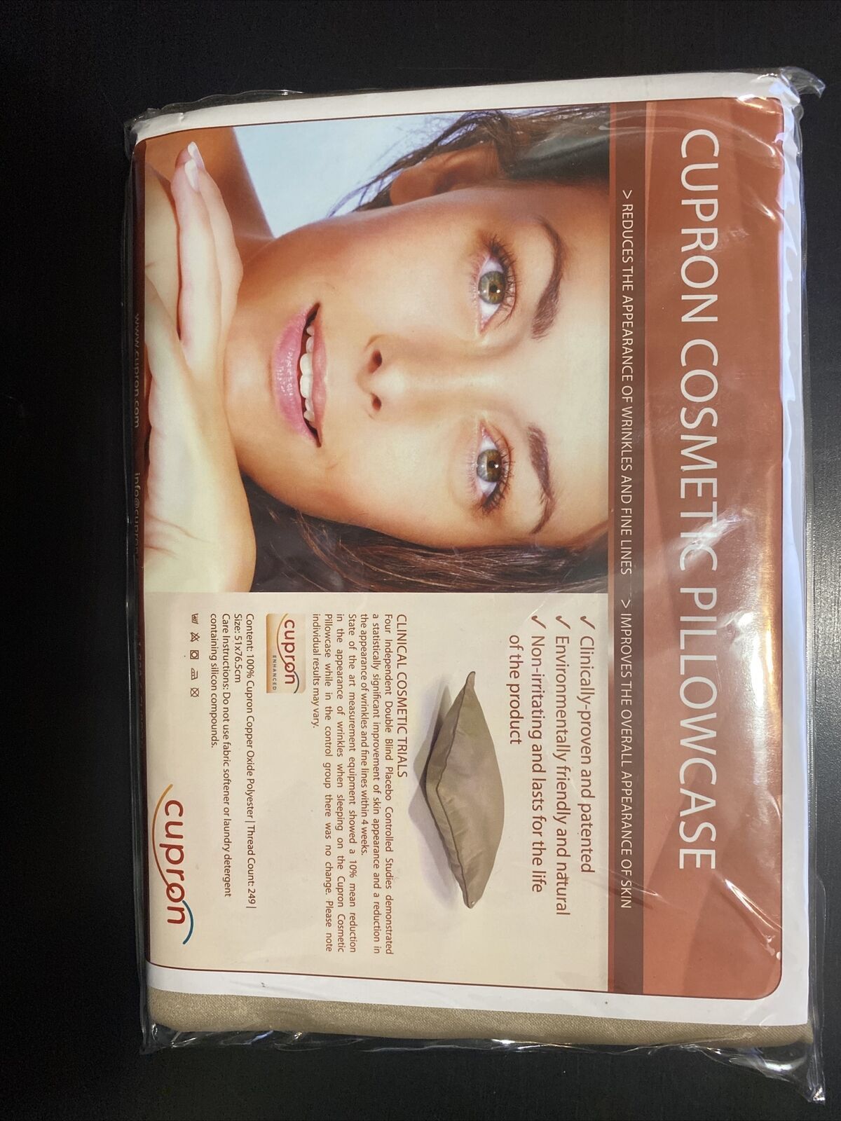 NEW Cupron 100% Copper Oxide Pillowcase Reduces Wrinkles and Fine Lines-FreeShip gallery